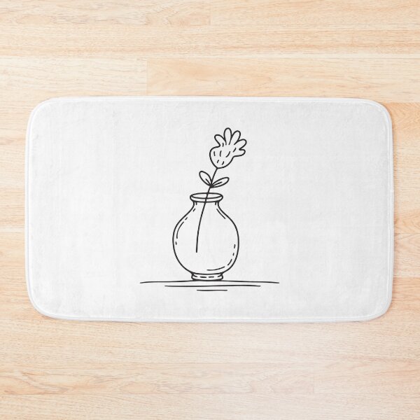 Item preview, A vase containing a single plant stem in doodle sketch designed and sold by rasagamastore.