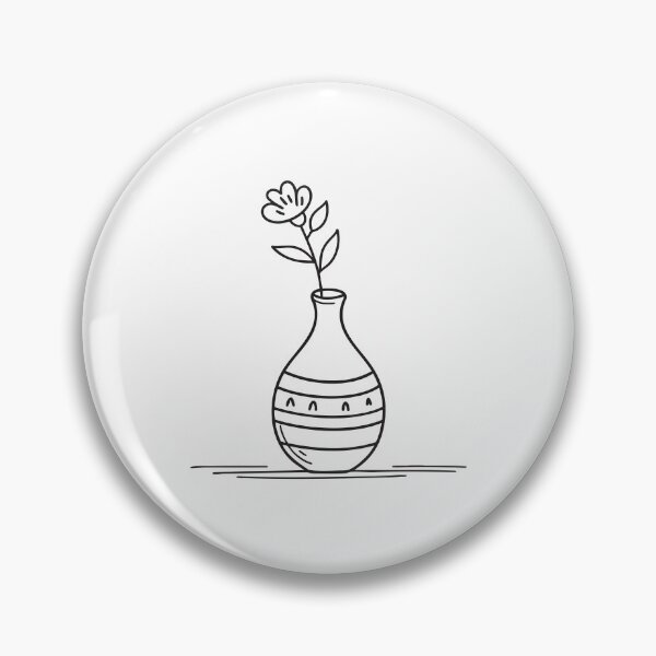Item preview, A vase with a lone flower stem in hand drawn style designed and sold by rasagamastore.