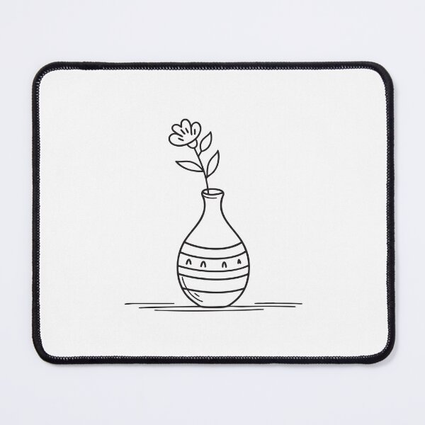 Item preview, A vase with a lone flower stem in hand drawn style designed and sold by rasagamastore.