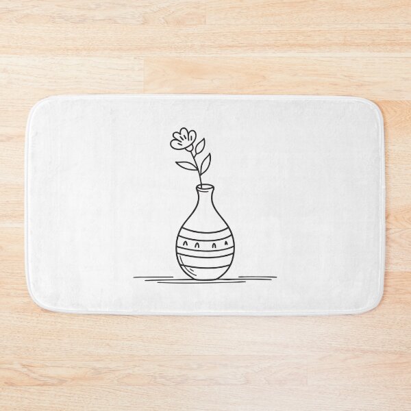 Item preview, A vase with a lone flower stem in hand drawn style designed and sold by rasagamastore.