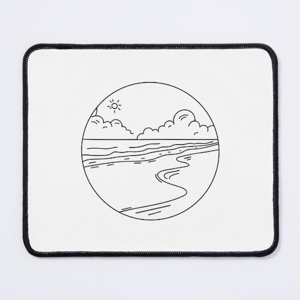 Item preview, A wide sandy beach in simple sketch style designed and sold by rasagamastore.
