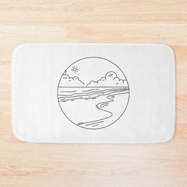 Item preview, A wide sandy beach in simple sketch style designed and sold by rasagamastore.