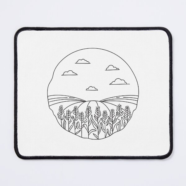 Item preview, A vast cornfield under a clear sky in doodle sketch designed and sold by rasagamastore.