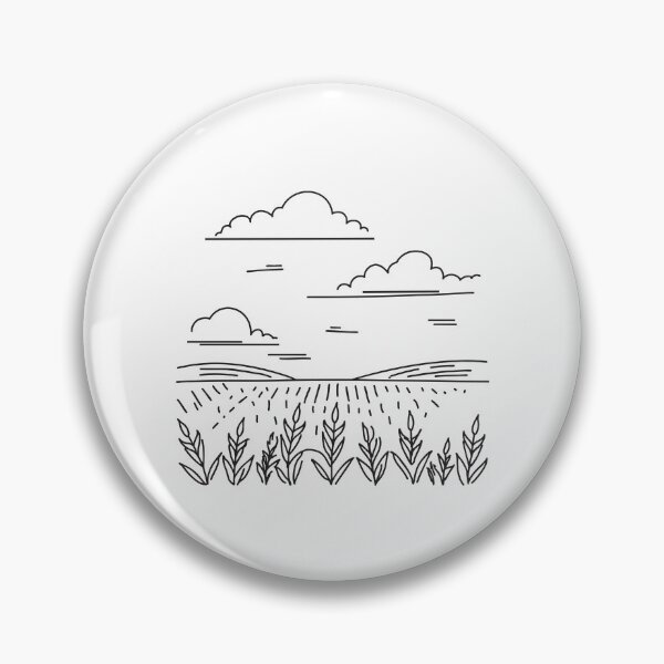 Item preview, A large cornfield beneath a bright sky in hand drawn style designed and sold by rasagamastore.
