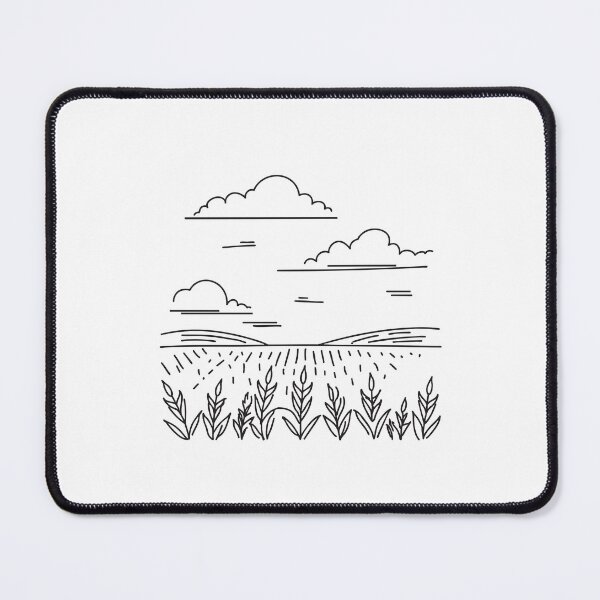 Item preview, A large cornfield beneath a bright sky in hand drawn style designed and sold by rasagamastore.