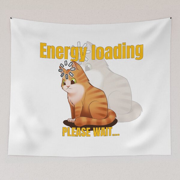 Item preview, Cat Energy loading, please wait designed and sold by PoddighiArt.