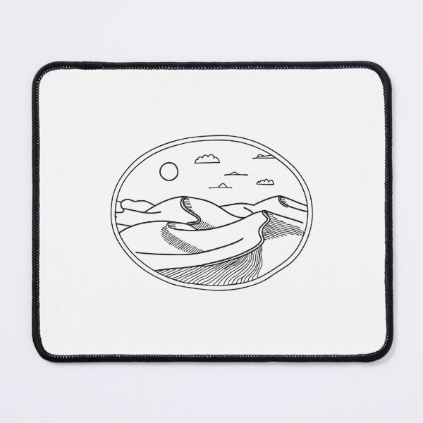 Item preview, A vast desert with scattered dunes in doodle drawing designed and sold by rasagamastore.