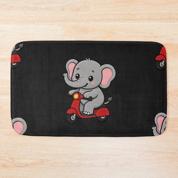 Item preview, Cute Elephant Riding Red Scooter Kawaii Embroidery Patch designed and sold by ColorSplash123.