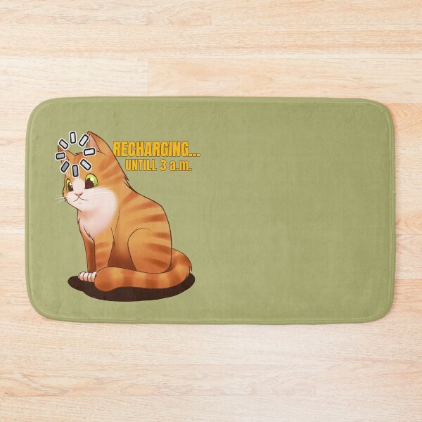 Item preview, Cat Recharging untill  3 a.m. designed and sold by PoddighiArt.