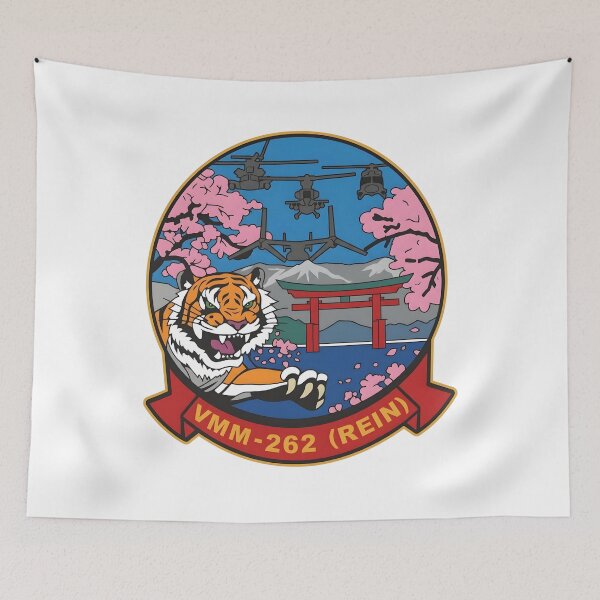 Item preview, USMC VMM-262 Reinforced Flying Tigers Okinawa Patch designed and sold by CharlieDesings.
