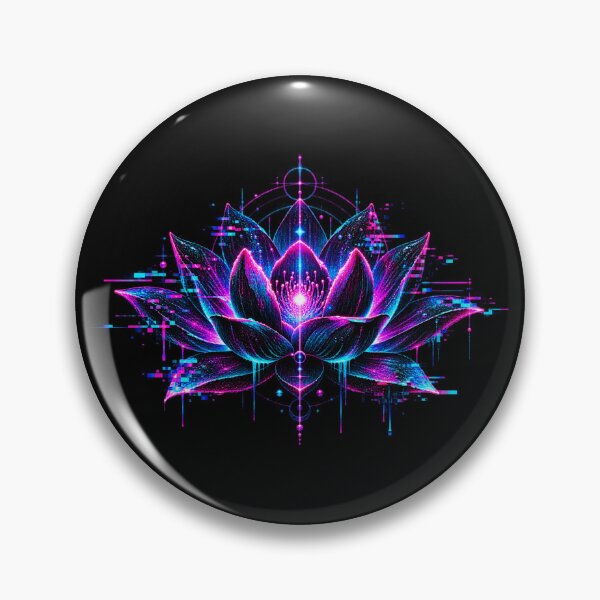 Item preview, Glitch Lotus – Neon Cyber Occult Flower Art designed and sold by JupiterGlitchEmpire.