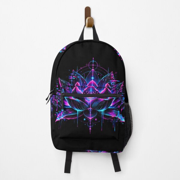 Item preview, Glitch Lotus – Neon Cyber Occult Flower Art designed and sold by JupiterGlitchEmpire.