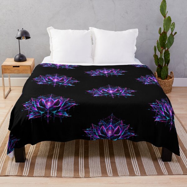 Item preview, Glitch Lotus – Neon Cyber Occult Flower Art designed and sold by JupiterGlitchEmpire.