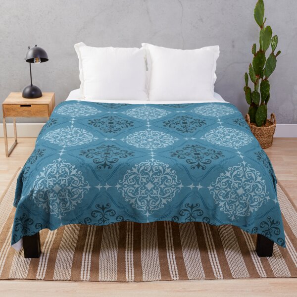 Item preview, Blue Damask Seamless Pattern with Vintage Ornamental Flourishes designed and sold by PowerAntShop.
