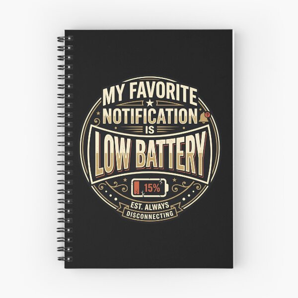 Item preview, My Favorite Notification Is Low Battery Tech Humor designed and sold by DuckOddity.