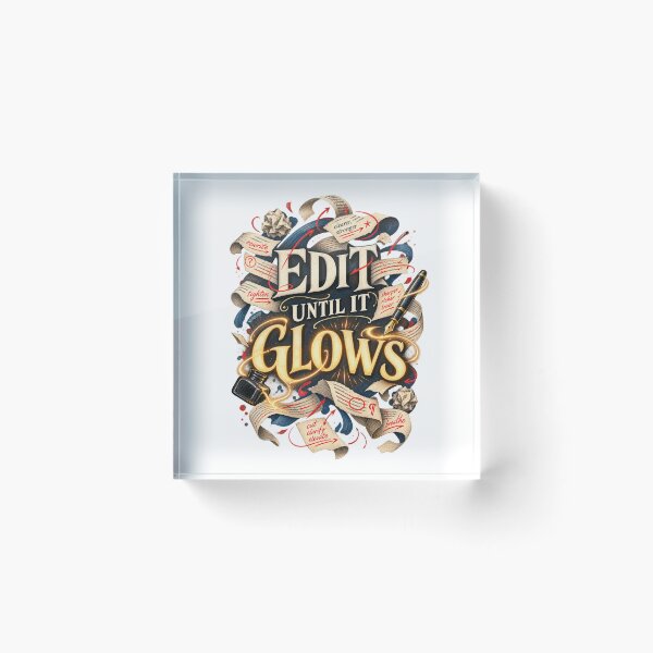 Item preview, Edit Until It Glows – Creative Writer & Literary Editing Art designed and sold by Golden Era Studio.