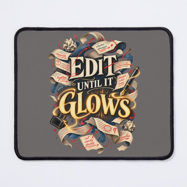 Item preview, Edit Until It Glows – Creative Writer & Literary Editing Art designed and sold by Golden Era Studio.