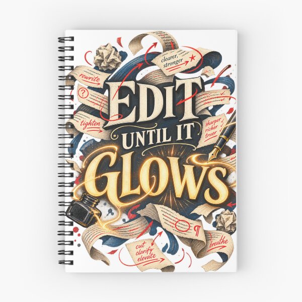 Item preview, Edit Until It Glows – Creative Writer & Literary Editing Art designed and sold by Golden Era Studio.