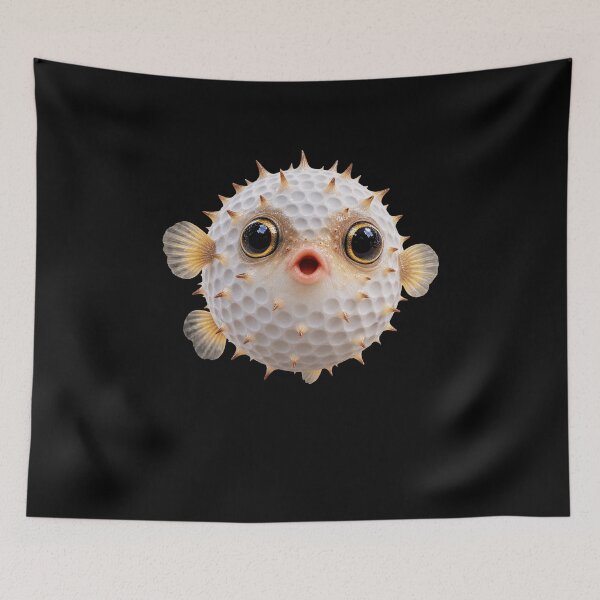 Item preview, Funny Golf Ball Pufferfish Art designed and sold by elderberry.