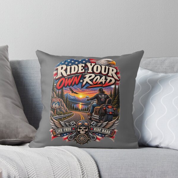 Item preview, Ride Your Own Road - Vintage Biker Americana Motorcycle T-Shirt designed and sold by DomKo10.