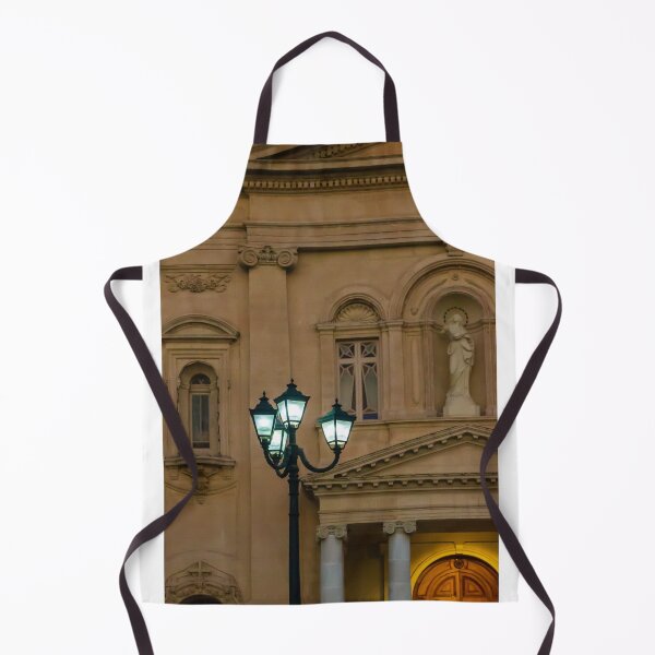 Item preview, Glowing Street Lamp in Front of Historic Classical Building With Statue and Columns at Night designed and sold by Nmallia.