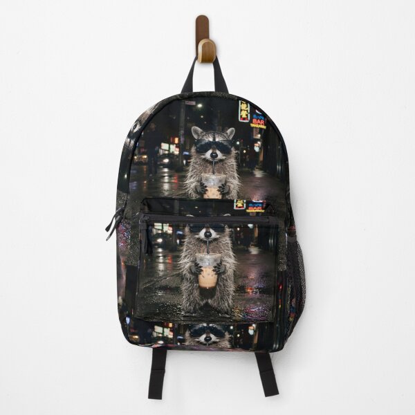 Item preview, Cool Raccoon Drinking Iced Coffee at Nightnic designed and sold by Whimsy Trail Co.