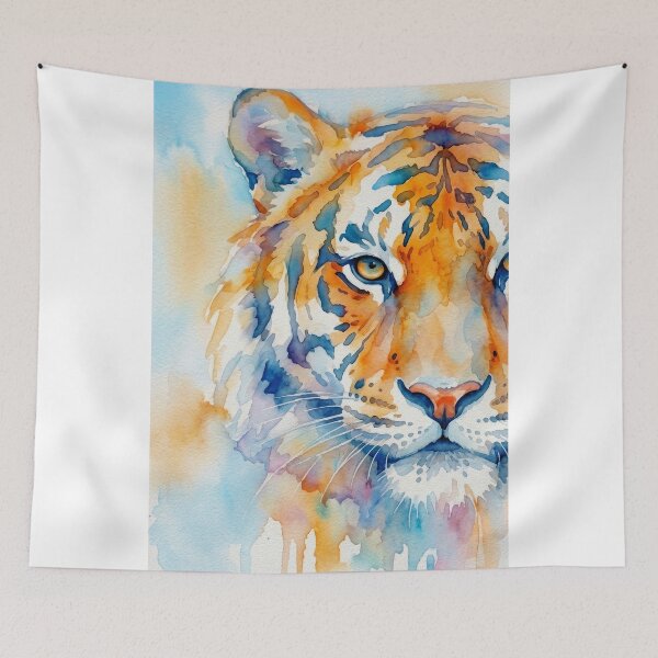 Item preview, Tiger Watercolor, Half Face designed and sold by caracatita75.