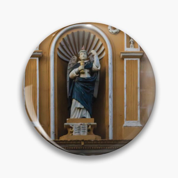 Item preview, Angel Statue in Ornate Niche on Historic Church Facade With Decorative Architectural Details designed and sold by Nmallia.