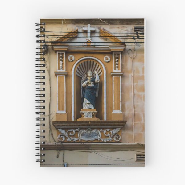 Item preview, Angel Statue in Ornate Niche on Historic Church Facade With Decorative Architectural Details designed and sold by Nmallia.