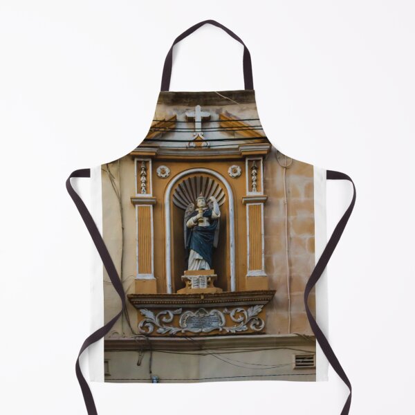 Item preview, Angel Statue in Ornate Niche on Historic Church Facade With Decorative Architectural Details designed and sold by Nmallia.