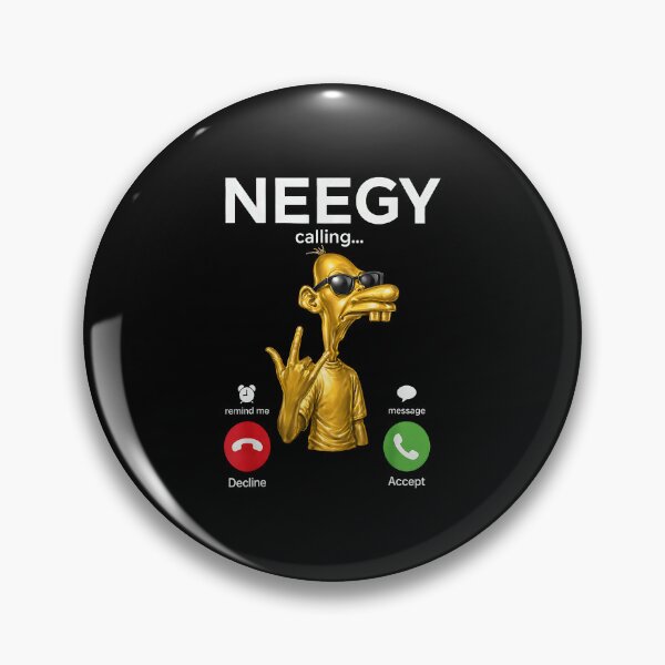 Item preview, Neegy Calling Funny Viral Meme Gold Character Brainrot Meme designed and sold by Mind-Drift.
