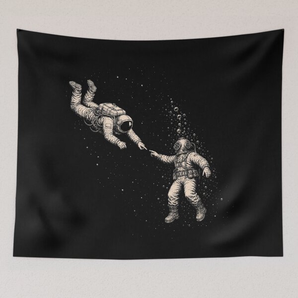 Item preview, Opposites – Astronaut & Deep Sea Diver T-Shirt designed and sold by isaiane-isa.
