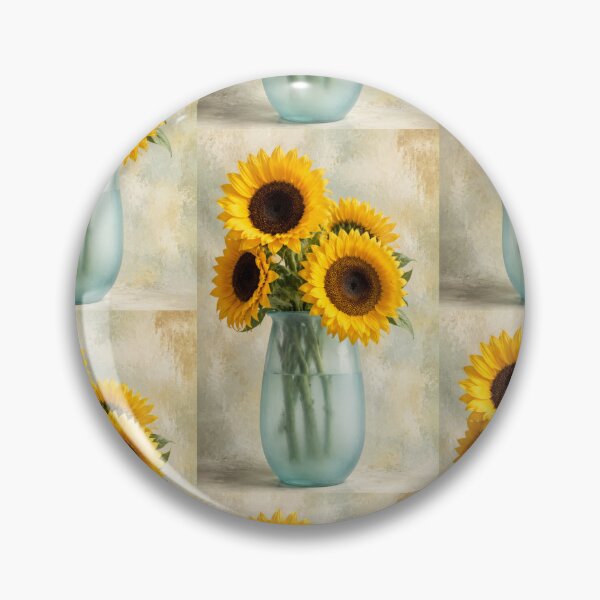 Item preview, Golden Sunflowers in an Aqua Vase designed and sold by Kimberly Palmer.