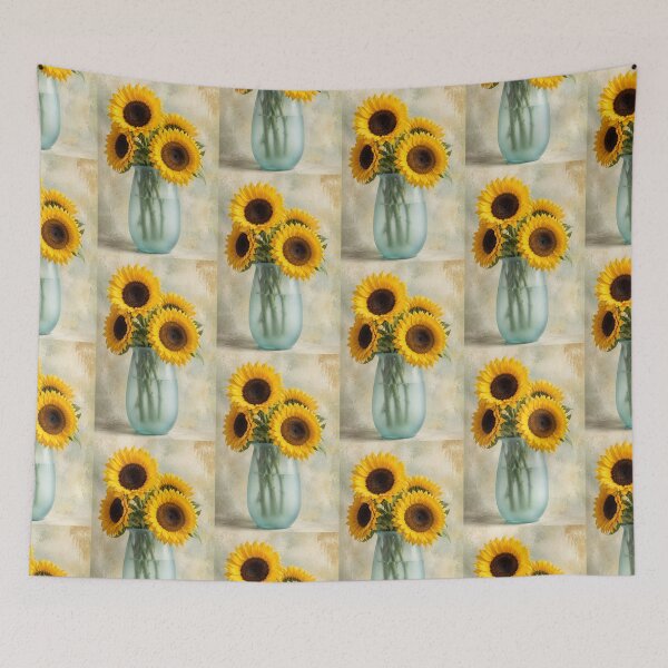 Item preview, Golden Sunflowers in an Aqua Vase designed and sold by Kimberly Palmer.