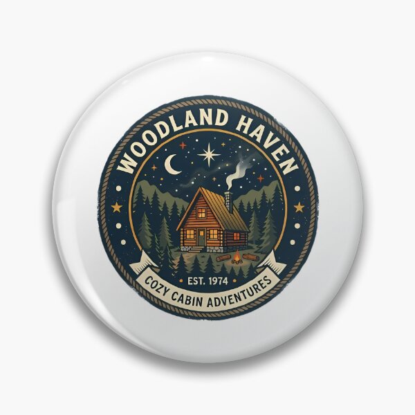 Item preview, Woodland Haven Cozy Cabin Adventure Emblem designed and sold by GTFullShop.