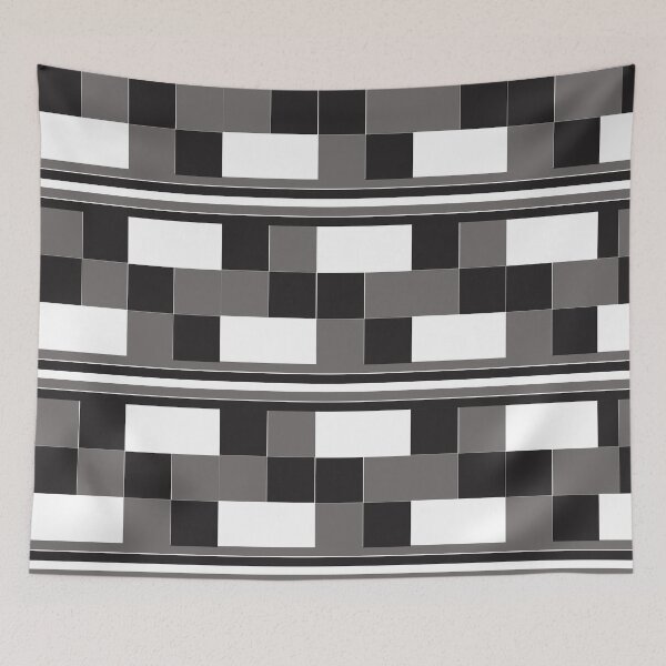 Item preview, Grey Black White Check Stripes Pattern designed and sold by Nisha Prabhu.