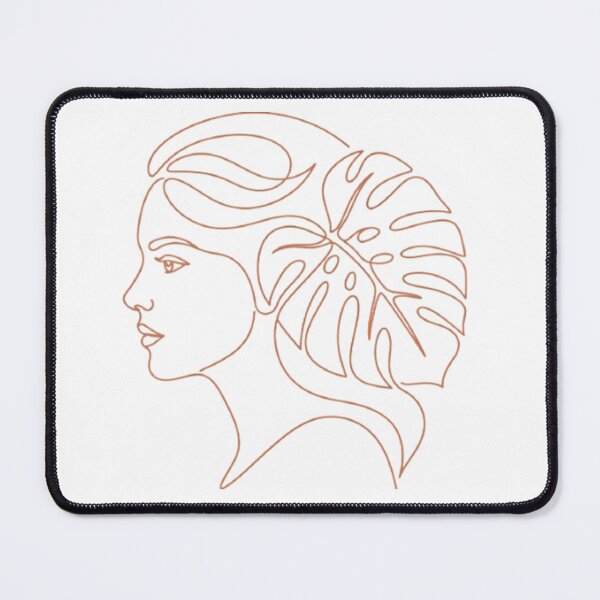Item preview, Minimalist Woman Profile Monstera Leaf Line designed and sold by GTFullShop.
