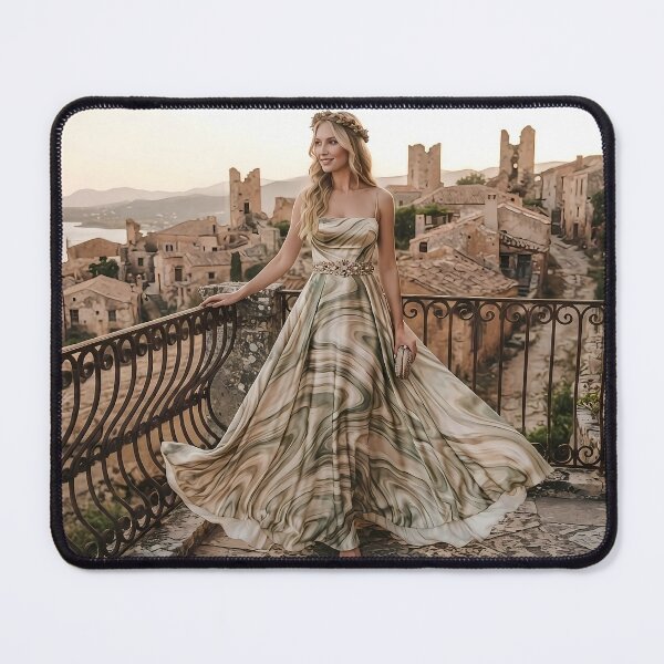 Item preview, Helen Style Dress Historic Castle Sunset Wall Art designed and sold by AfresStudio.