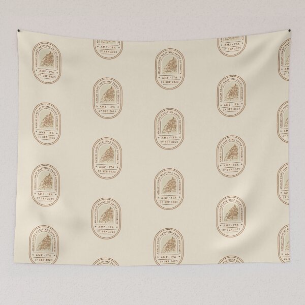 Item preview, Amalfi Coast Mid‑Century Passport Stamp Travel Sticker designed and sold by stickercuffs.