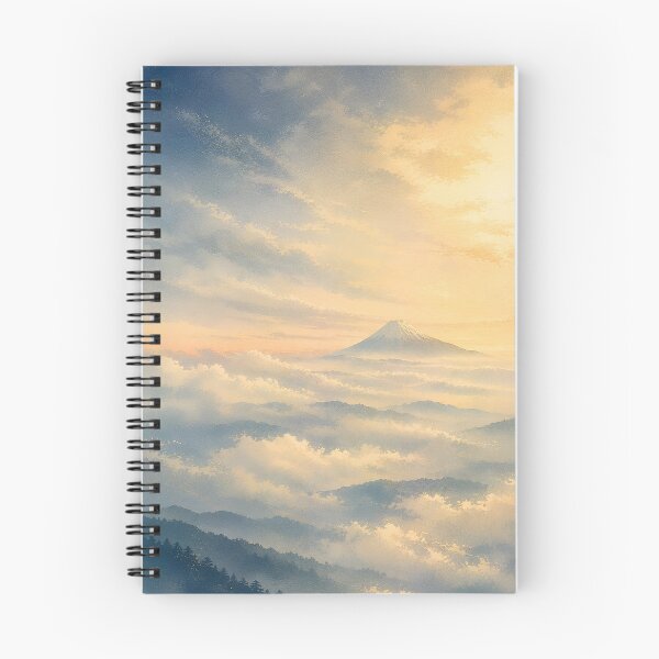 Item preview, Japanese Mount Fuji Sunrise – Golden Sea of Clouds, Ukiyo-e Inspired Misty Mountain Art designed and sold by Tomoyo Art.