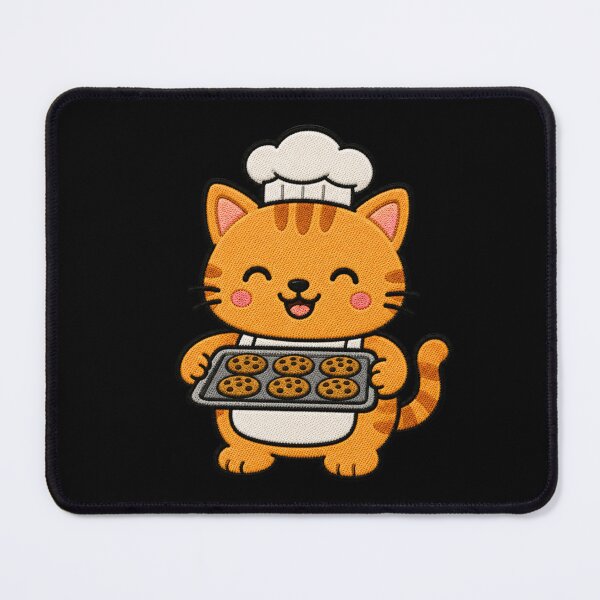 Item preview, Cute Cat Baking Cookies Kawaii Embroidery Patch designed and sold by ColorSplash123.