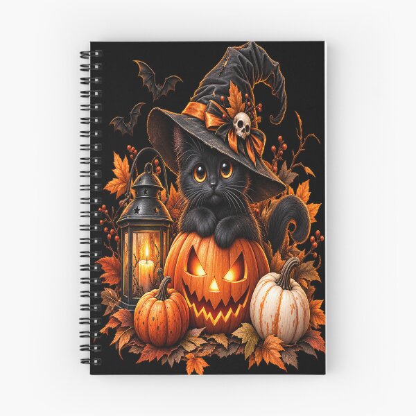 Item preview, Cute Witchy Black Cat – Pumpkin Halloween Magic designed and sold by Losthope Creations.