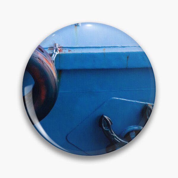 Item preview, Blue Boat Hull With Black Tire Fender And Anchor Close-Up At Harbor Dock designed and sold by Nmallia.