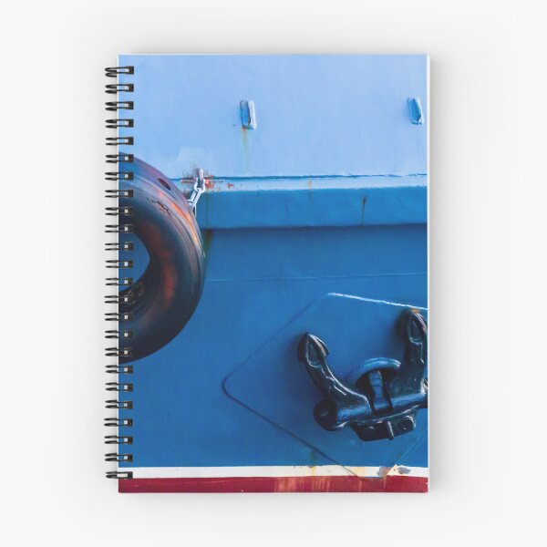 Item preview, Blue Boat Hull With Black Tire Fender And Anchor Close-Up At Harbor Dock designed and sold by Nmallia.