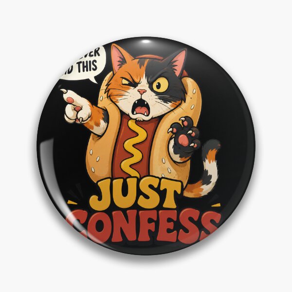 Item preview, Whoever Did This Just Confess Funny Hot Dog Cat Meme designed and sold by Retro Whiskers.