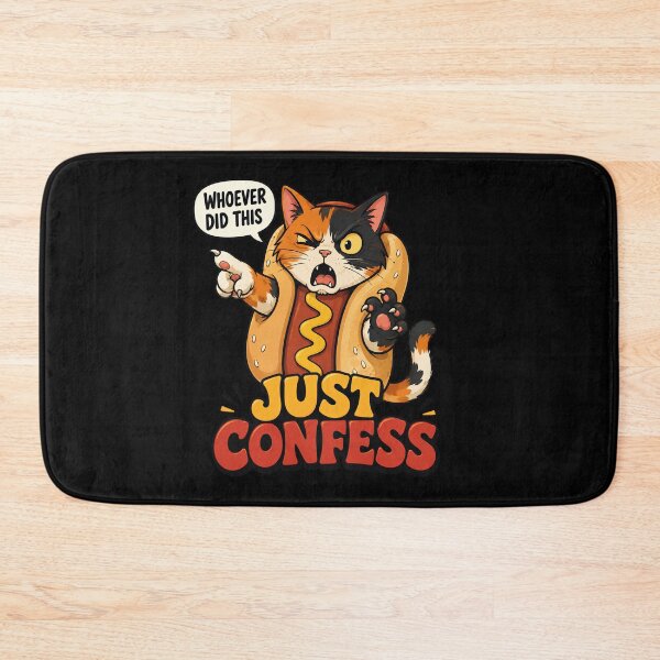 Item preview, Whoever Did This Just Confess Funny Hot Dog Cat Meme designed and sold by Retro Whiskers.