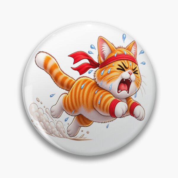 Item preview, Sweaty Running Cat – Funny Fitness Cat Sticker designed and sold by Genzfirevibes.