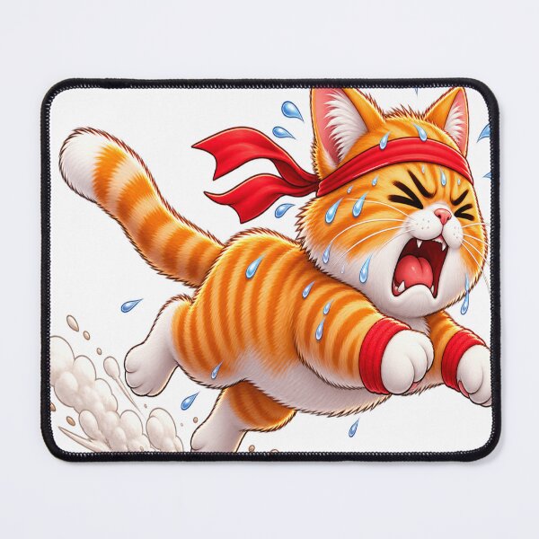 Item preview, Sweaty Running Cat – Funny Fitness Cat Sticker designed and sold by Genzfirevibes.