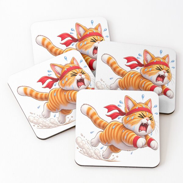 Item preview, Sweaty Running Cat – Funny Fitness Cat Sticker designed and sold by Genzfirevibes.