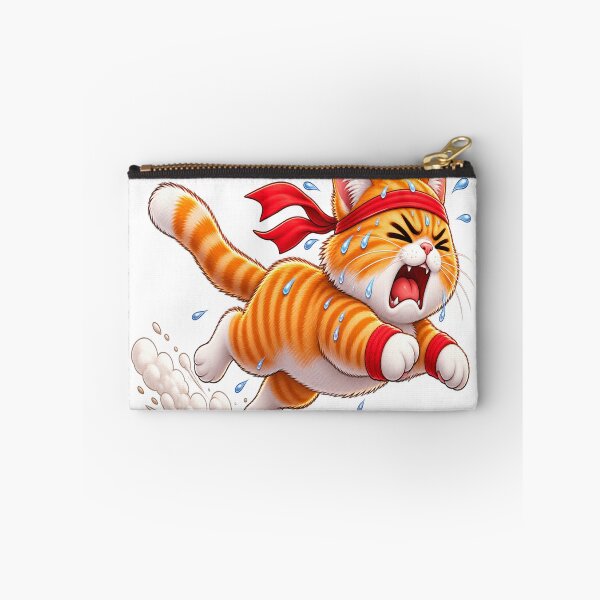 Item preview, Sweaty Running Cat – Funny Fitness Cat Sticker designed and sold by Genzfirevibes.